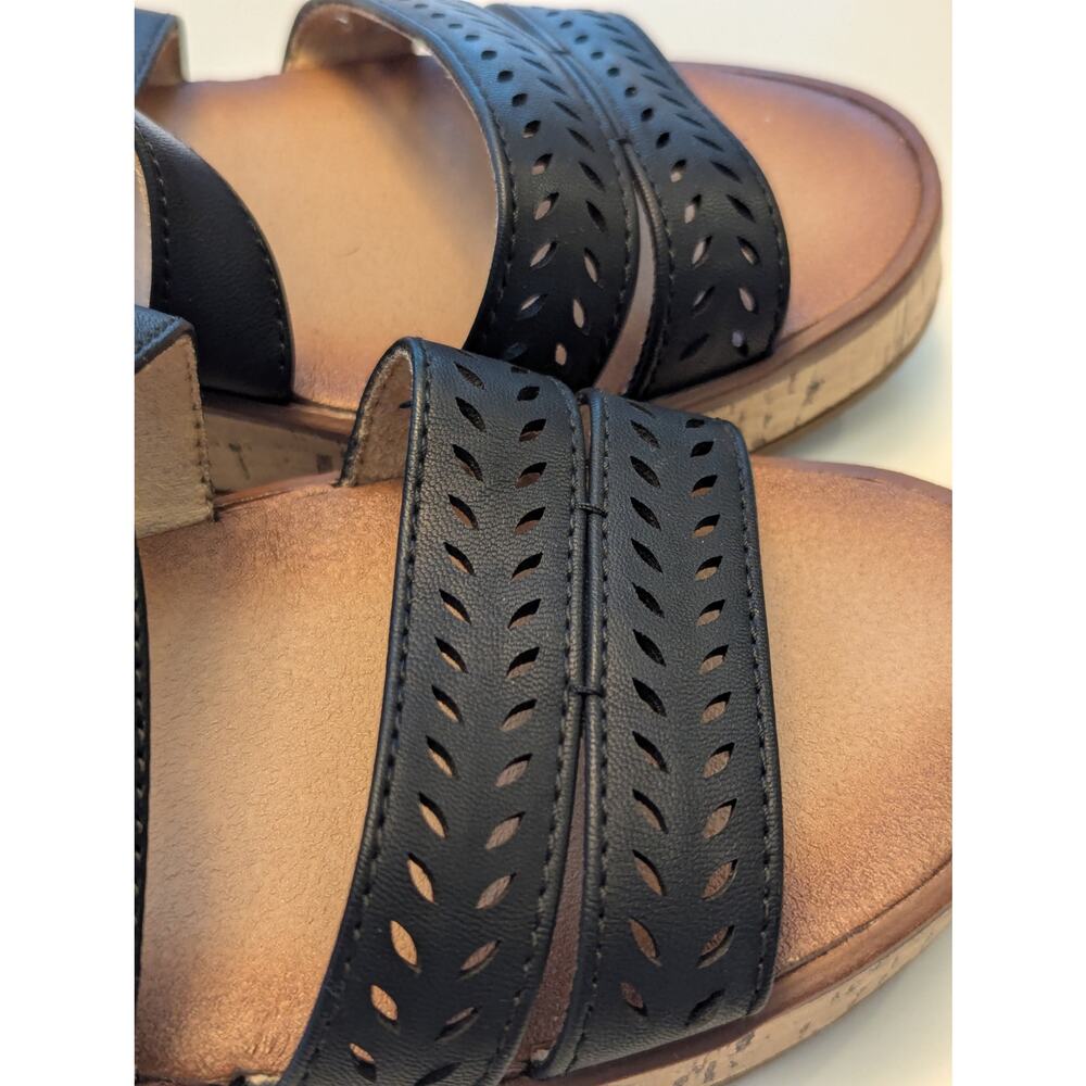 Naturalizer Comfort Black Vegan Leather Slingback Platform Sandals Sz 7 - Picture 9 of 10